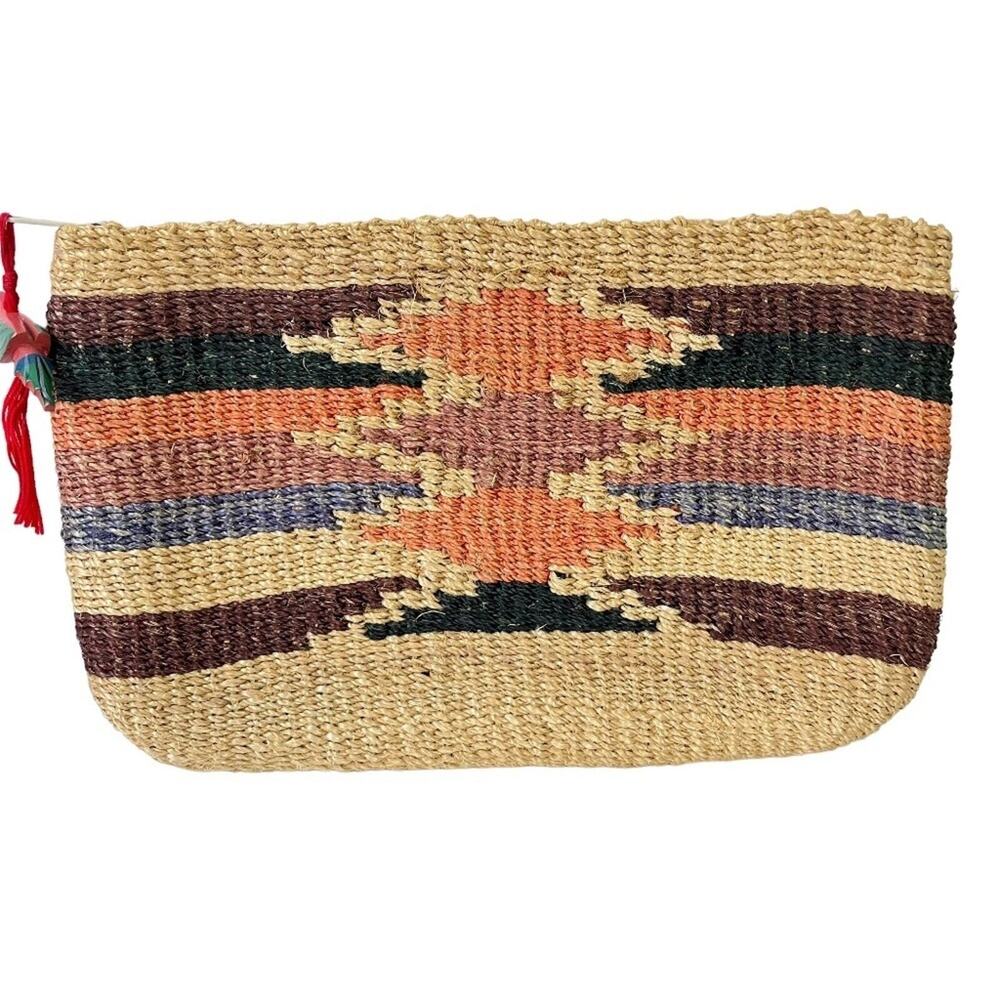 Multicolor Woven Clutch